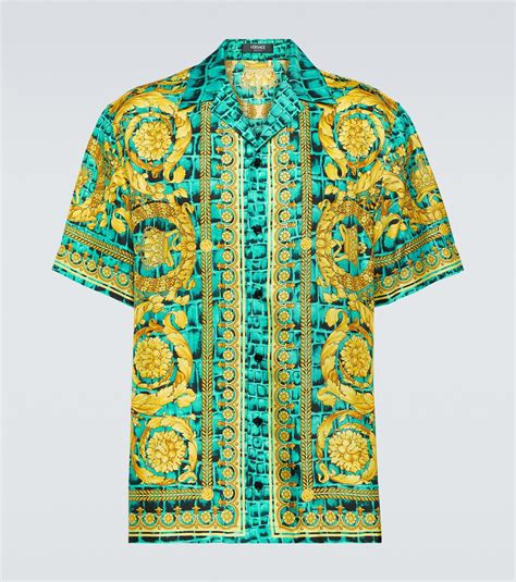 versace barocco shirt ebay|Versace barroco print silk shirt.